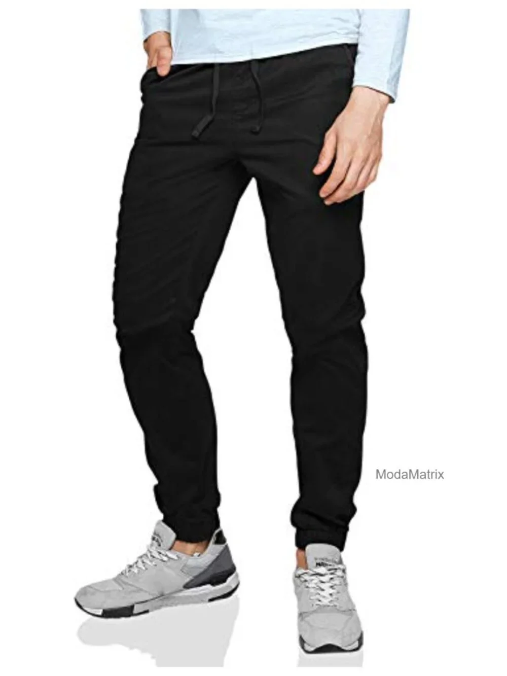 Men's Chino Jogger Pants 100% Cotton Slim Tapered Casual